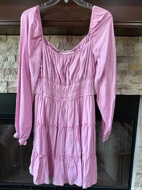 Altar'd State Dusty Pink Smocked Waist Tiered Dress